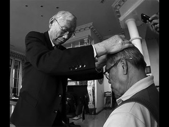 Dr. Zhu appying scalp acupuncture